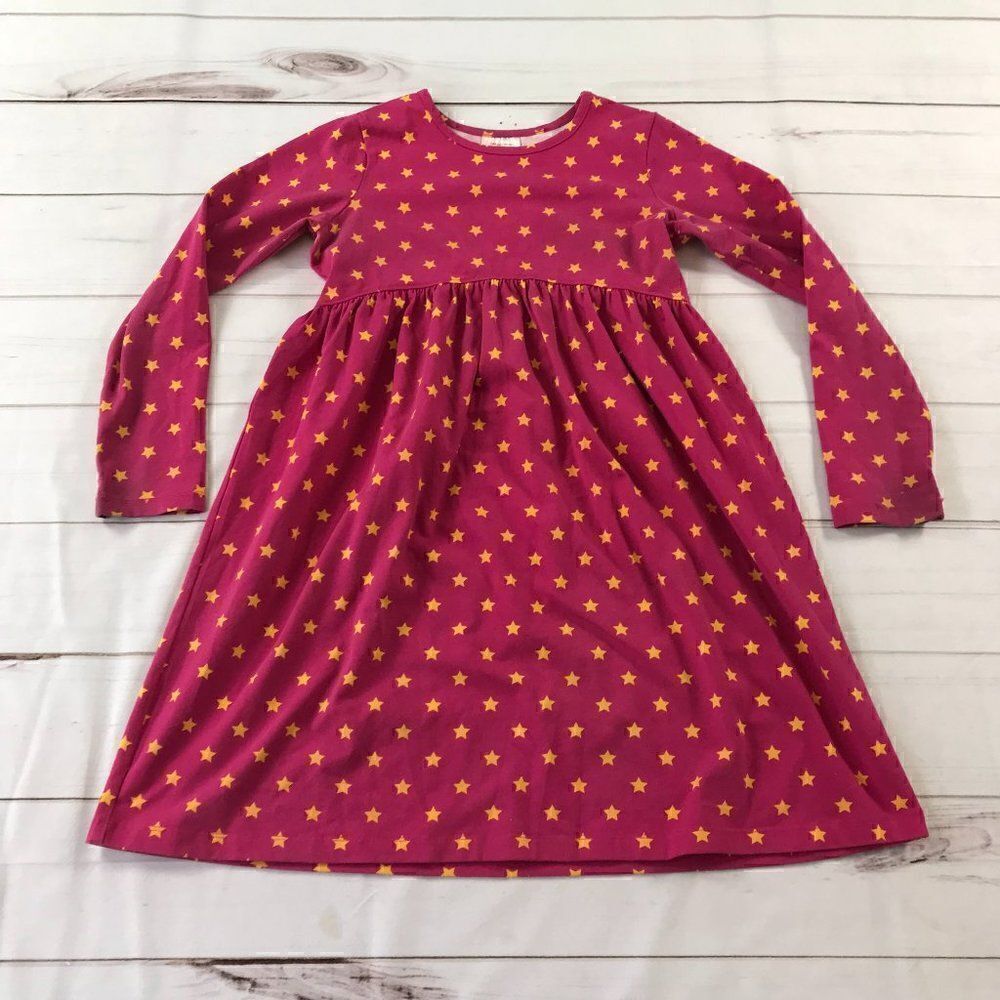 Hanna Andersson Kids Girls Stars Long Sleeve Pink Dress Size 10